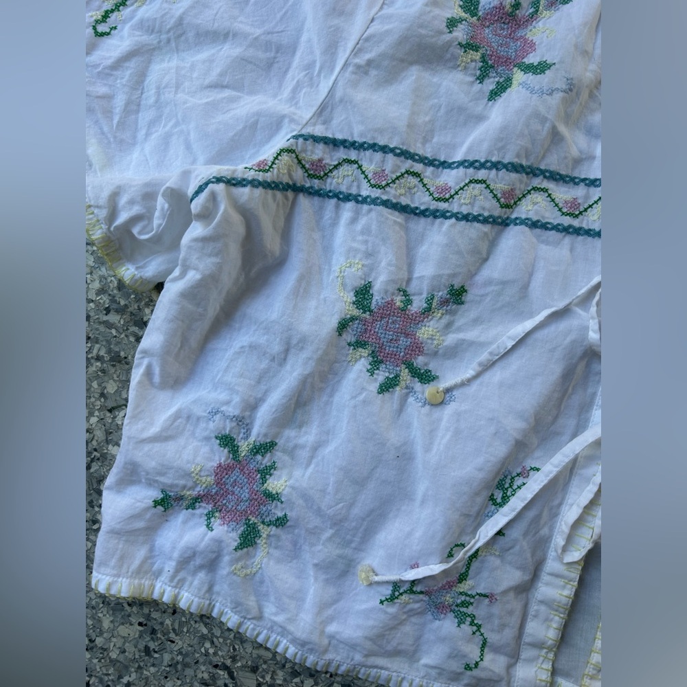 AE Collared Tie Front Embroidered Shirt - Picture 10 of 16